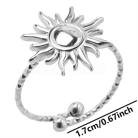 Stainless Steel Sun Cuff Ring for Unisex X-UQ4769-1-1