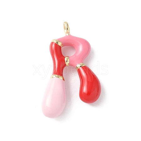 Brass Enamel Pendants KK-E093-03G-R-02-1