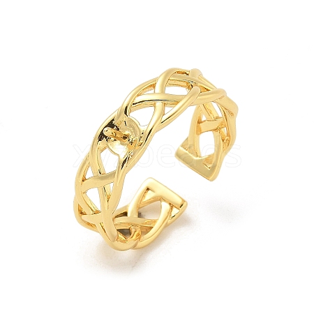 Brass Open Cuff Ring Settings KK-G518-08G-02-1