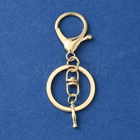 Alloy Initial Letter Charm Keychains KEYC-YW00006-09-1