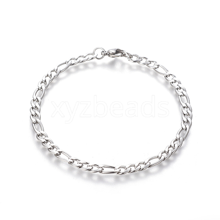 Tarnish Resistant 304 Stainless Steel Figaro Chain Bracelets BJEW-E369-06P-1