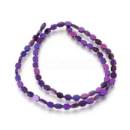 Electroplated Non-magnetic Synthetic Hematite Beads Strands G-P392-D01-1