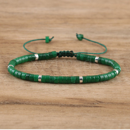 Natural Green Jade Beaded Braided Bracelets QH4784-5-1