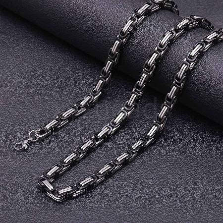 Titanium Steel Byzantine Chain Necklaces FS-WG56795-51-1