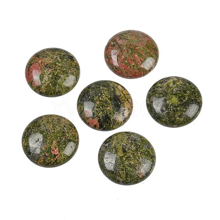 Natural Unakite Cabochons G-H1596-FR-25mm-09-1