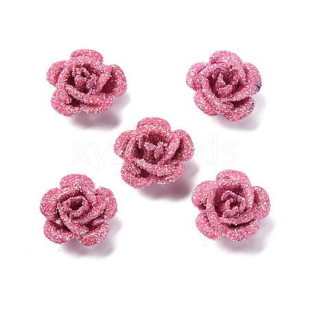 3D Rose Flower Baking Paint Aluminum Beads FIND-L019-01H-1