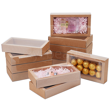 Cardboard Drawer Gift Storage Boxes with Clear Cover CON-WH0092-72C-03-1