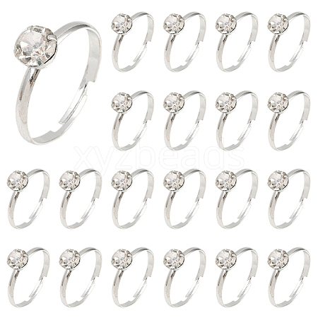 40Pcs Adjustable Alloy Rhinestone Finger Rings for Women RJEW-SP0001-02P-1