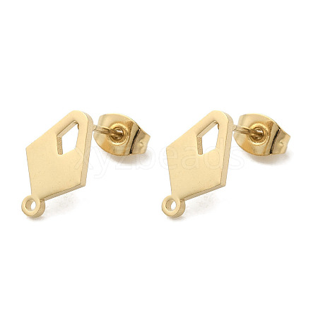 Ion Plating(IP) 304 Stainless Steel Stud Earring Findings STAS-I206-13G-1