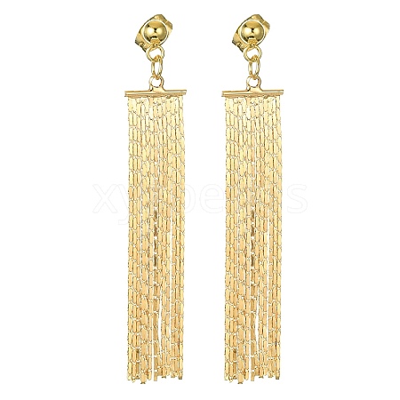 Brass Coreana Chain Tassel Earrings EJEW-JE05520-1