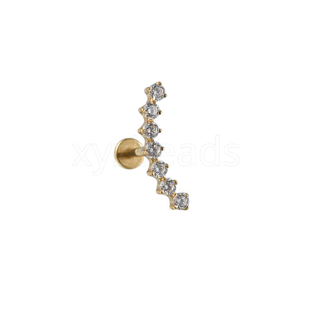 G23 Titanium with Clear Cubic Zirconia Threadless Labrets WG006A0-16-1