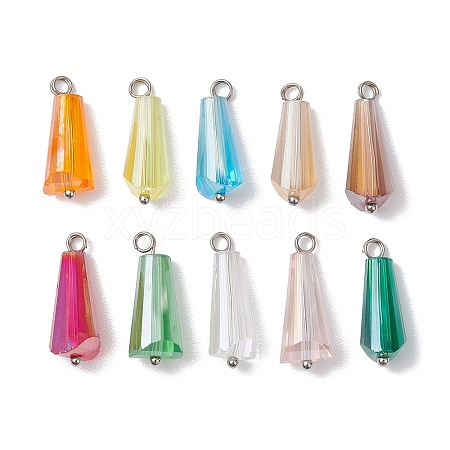 10Pcs Glass Pendants PALLOY-JF03052-02-1