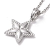 Non-Tarnish 304 Stainless Steel Pentagram Pendant Necklace for Women STAS-E154-23P-1