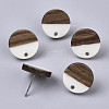 Resin & Walnut Wood Stud Earring Findings MAK-N032-003A-B02-1