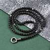 Natural Lava Rock Round Beaded Y Necklaces NJEW-F331-02P-02-2