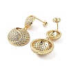 Rack Plating Brass Micro Pave Cubic Zirconia Stud Earring EJEW-C081-41G-2
