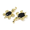 Natural Obsidian & Brass Pendants KK-F887-01G-04-2