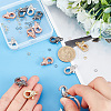   8Pcs 4 Colors Alloy Crystal Glass Rhinestone Lobster Claw Clasps with 40Pcs 4 Colors Iron Open Jump Rings ALRI-PH0001-25-5