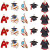 40Pcs 5 Styles Graduation Season Theme Alloy Enamel Pendants ENAM-SC0005-81-1