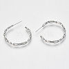 Brass Half Hoop Earrings KK-R117-055P-NF-2