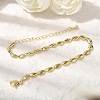 Brass Link Chain Bracelets for Women BJEW-K298-09G-1