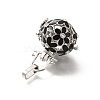 Alloy Crystal Rhinestone Bead Cage Pendants ENAM-M047-04P-A-2