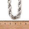 304 Stainless Steel Rope Chain Necklaces for Women Men NJEW-A033-04A-P-3