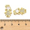 Brass Micro Pave Clear Cubic Zirconia Princess Connector Charms KK-K365-15A-G-3