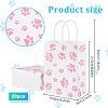 Rectangle with Paw Print Pattern Paper Storage Bags with Handle ABAG-WH0046-39C-2