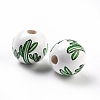 Spray Painted European Schima Wood Beads WOOD-M004-09-3