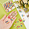 SUNNYCLUE 56pcs 14 style Rainbow Color Alloy Enamel Pendants ENAM-SC0003-23-3