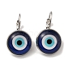 Evil Eye Glass Leverback Earrings with Brass Earring Pins EJEW-Q798-01L-1