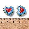 Baking Paint Glass Bumpy Beads Heart X-LAMP-V001-07B-4