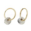 Two Tone Flat Round Alloy Hoop Earrings FS-WG41E3F-01-3