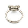 Butterfly Brass Adjustable Rings RJEW-G317-05P-4