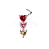 Triple Heart Brass Cubic Zirconia L-Shaped Nose Rings/Cartilage Earrings FS-WG6E3C9-01-1