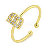 Rack Plating Brass Open Cuff Rings for Women RJEW-F162-02G-B-1