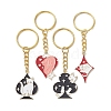 4Pcs 4 Styles Alloy Enamel Pendants Keychain KEYC-JKC00578-1