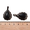 Natural Lava Rock Teardrop Pendants G-K363-01R-16-3