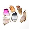 Plated Natural Agate Big Pendants G-T010-08-1
