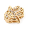 Brass Micro Pave Clear Cubic Zirconia Slide Charms ZIRC-I068-34G-2