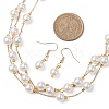 Round ABS Plastic Imitation Pearl Beads Necklace & Bracelet & Dangle Earring Sets for Women SJEW-JS01306-3