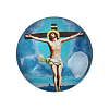 Jesus and the Virgin Printed Glass Half Round/Dome Cabochons GGLA-N004-14mm-A-2