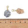 Electroplated Natural Druzy Agate Pendants PALLOY-JF05985-3