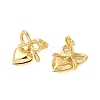 Rack Plating Heart Brass Stud Earrings EJEW-C109-01G-2