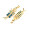 Brass Colorful Cubic Zirconia Pendants X-KK-E800-05B-G-2