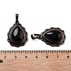 Natural Obsidian Teardrop Pendants G-K363-01R-19-3