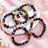 Natural & Synthetic Mixed Gemstone Beaded Stretch Bracelets for Women Men BJEW-F490-01B-2