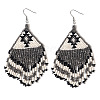 Bohemian Glass Bead Tassel Dangle Earrings for Summer Beach Vacation Gift YH2988-1