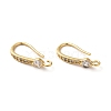 Brass Micro Pave Clear Cubic Zirconia Earring Hooks ZIRC-Q201-05G-1